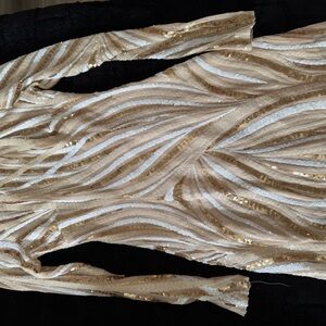 Gold and Cream Sequin Dress